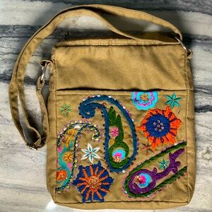 Embroidered Crossbody‎ Bag Hippie Boho Floral Paisley Travel Purse